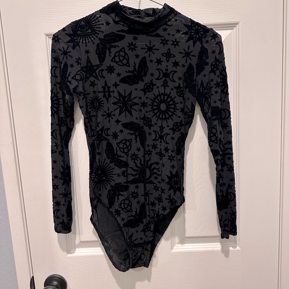 Blackmilk burned velvet body suit